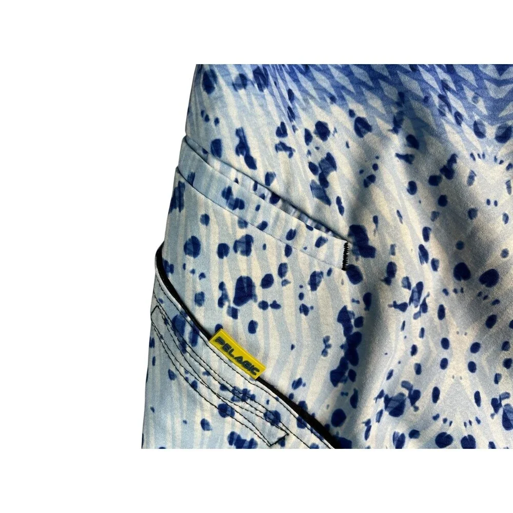 Pelagic Blue Psycho Dorado Stretch Sharkskin Boardshort  Size 32  Swim Trunk